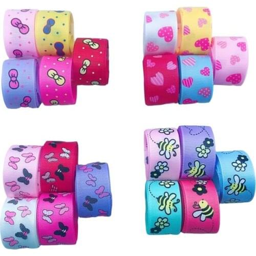 HL 20 yards 1" 4 Styles Printed Grosgrain Ribbon Wedding Party Decoration Wrap DIY Crafts Packing Belt