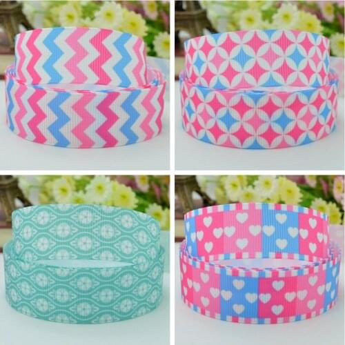 10 Yards 22mm 7/8" Pink chevron Pretty Girls Printed grosgrain ribbon hair bow Headwear DIY hair accessories retail