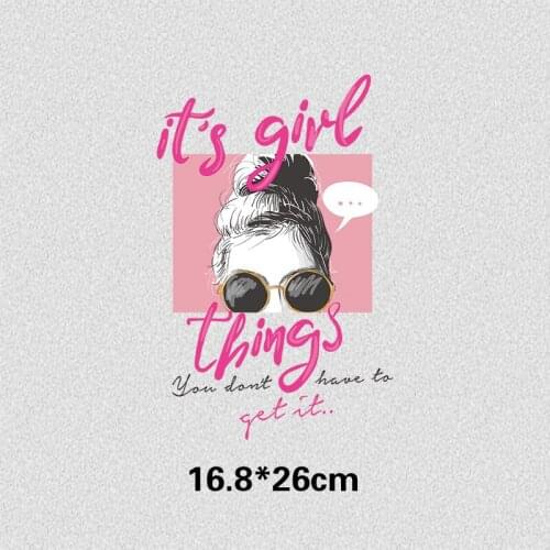 Fashion Girls Patches Hot Heat Transfer Letter Cloth Printing Sticker DIY Iron On Clothing Bag Shoes Customization Logo