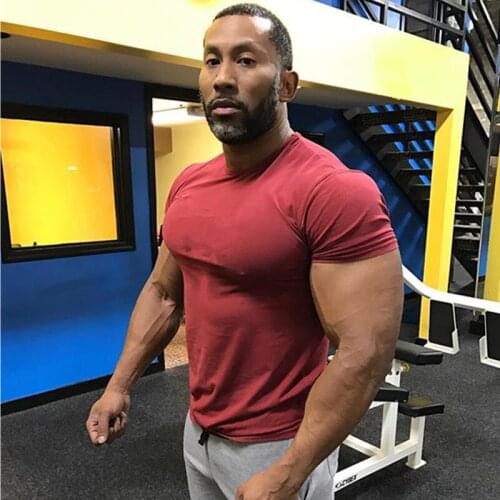 2020 New Mens Summer Tops Tees Short Sleeve Bodybuilding t shirt Man,Mens T-shirt mens brand fashion round neck T shirt men