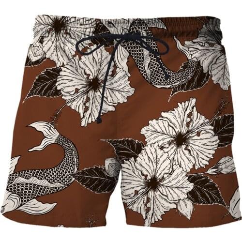 Painting art 3D koi printing Mens Swimwear Swim Shorts Trunks Beach Board Shorts Swimming Pants Swimsuits Mens Running Sports