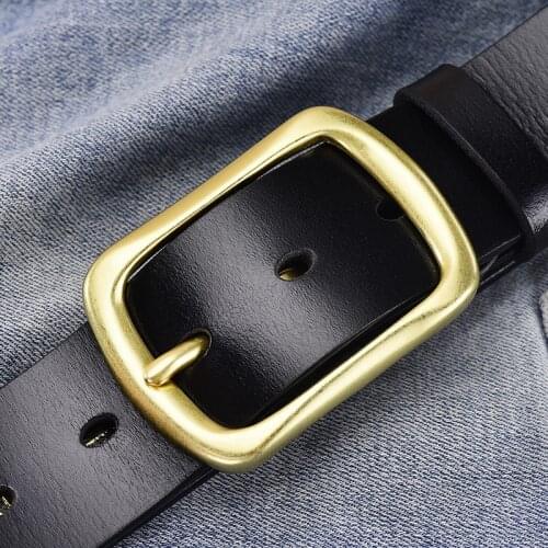 Peikong Men Top Layer Leather Casual High Quality Belt Vintage Design Pin Buckle Genuine Leather Belts Male Waistband Cummerbund