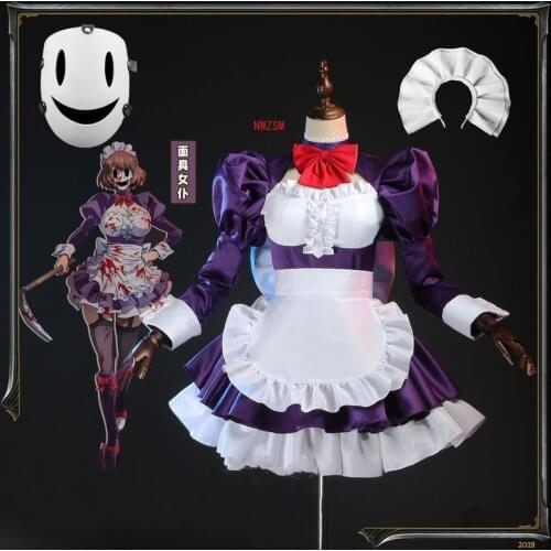 New Anime High-Rise Invasion Maid-fuku Kamen Cosplay Costume Tenkuu Shinpan Women Maid Outfits Halloween Maid Uniform Sexy Women