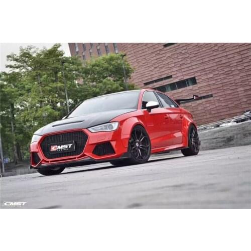 Suitable for Audi S3 Refitting Cmst Wide Body Enveloping A3 Carbon Fiber Front Machine Cover Rear Lip Kit