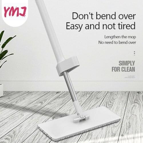 Hand Wash Free Mop Refill Rectangle Flat Mops Rotatable Aluminum Handle Floor Cleaning Artifact Household Floor Cleaner