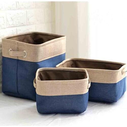 4 Sizes Folding Storage Basket Linen Storage Box Bins Fabric Office Bedroom Closet Toys Laundry Basket Organizer