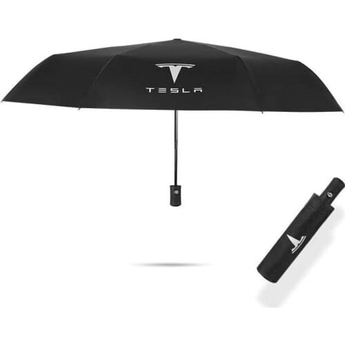 Folding Fully Automatic Umbrella Mens Black Waterproof Sunshade Umbrella for Tesla MODEL S MODEL X MODEL 3 Car umbrella Gadgets