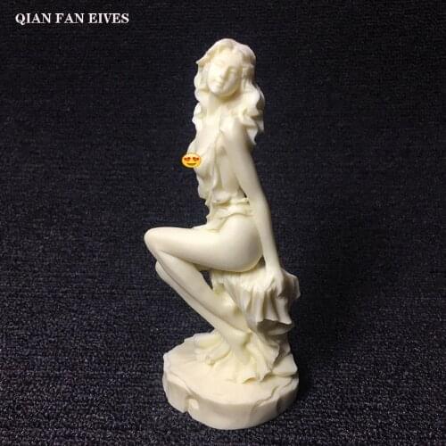 Modern art beauty character decoration model statue Sexy sitting goddess statue High-end home decorations 15cm