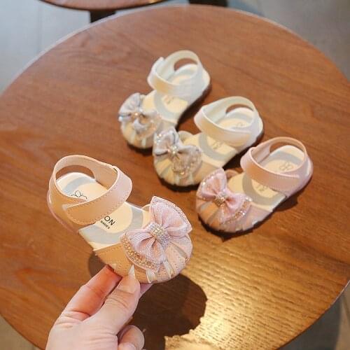 Insole 11.5-15.5cm Baby Girl Sandals 2021 Summer Cute Bow Princess Baby Shoes