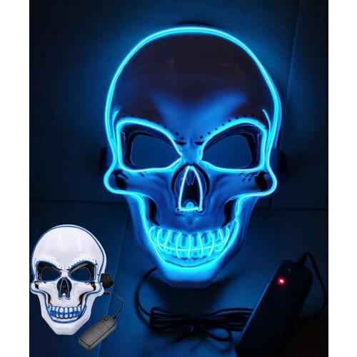 LED Skull Luminous The Masks Cold Light Facial Mask Horror Halloween Cospaly Easter Masquerade Carnival Adult Party Masks Unisex