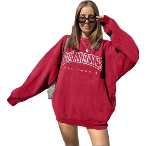 Spring/Autumn Preppy Style Sweet Lovely Pullovers Women/Girl O-Neck Letter Print Drop-Shoulder Catch Fleece Loose Sweatshirts