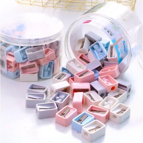 5PCS Deli Pencil Sharpener Standard Pencil Cutter Transparent Single Hole Plastic Candy >6 Years Old 0576