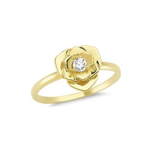 14K Solid Gold Rose Design Ladies Ring