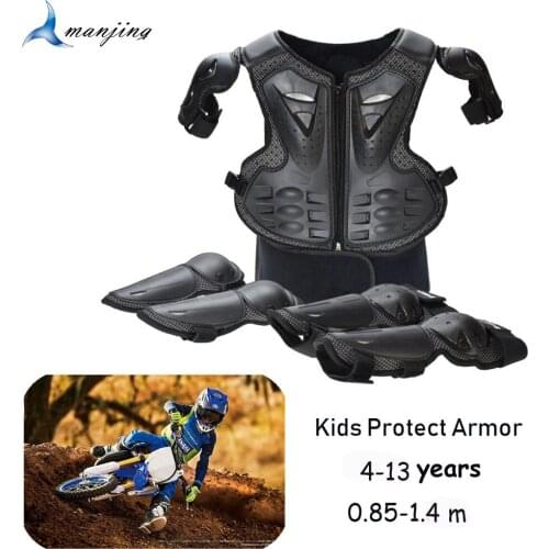 For 4-13 years Childrens Baby Vest Full Body protect armor Motorcycle Motocross skating Vest Suits armor with Knee Elbow guard