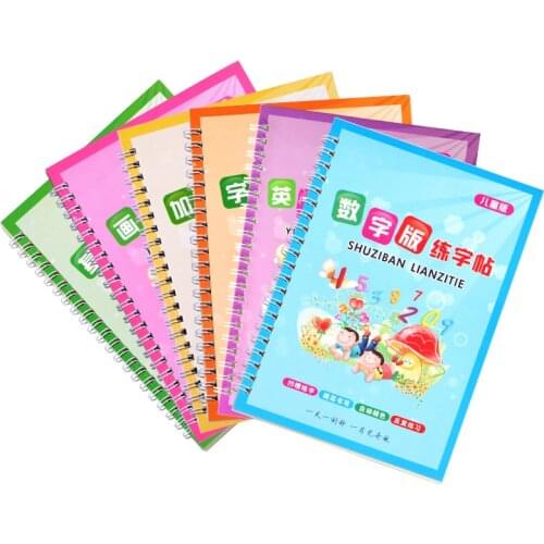 10pcs New Magic groove English/number Chinese Calligraphy copybook for Kids Children Exercises Calligraphy Practice Book libros