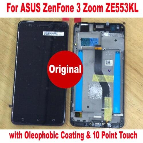 100% Original New For ASUS ZenFone 3 Zoom ZE553KL Z01HDA LCD Display Touch Screen Digitizer Assembly Sensor Pantalla with Frame