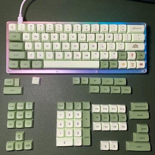 124 Key Matcha Keycap PBT Sublimation XDA High Mechanical Keyboard Keycap Cross Shaft for Cherry MX Switch/108/98/87/84/68/64/61