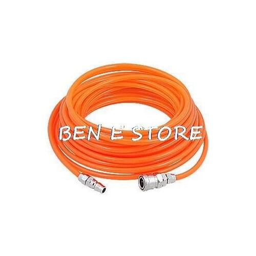 15m Long Flexible Orange 8mm x 5mm Diameter Gas Pipe Tube New with Air Coupler Quick Connector