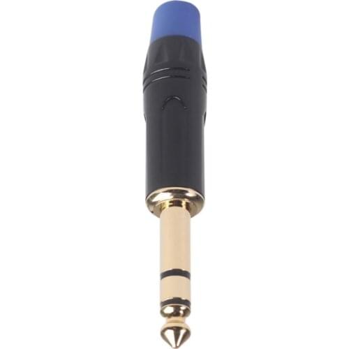 2 Pack Zinc Alloy 6.35mm Gold Plated Male Jack Connector Audio for Cable