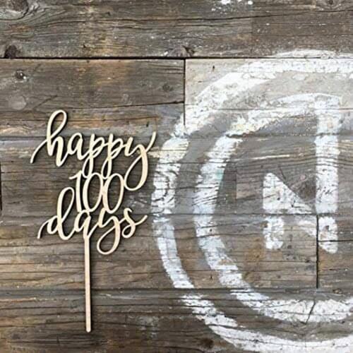 20pcs happy 100 days baby birthday decoration wooden cake topper cake toppers happy birthday