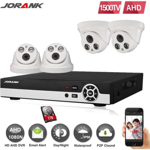 4CH 720 P AHD DVR System 1280 * 720 1.0MP 1200TVL indoor outdoor Night Vision Surveillance Camera IR CCTV kits for Home Security
