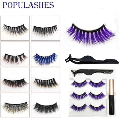 Halloween 5 magnetic Lashes eyeliner magnetic kit faux mink lashes natural eyelash extension dramatic purple lasheswater proof