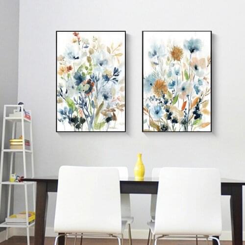 Abstract Watercolor Flower Poster Wall Art Canvas Art Painting Home Simple Modern Decoration Printing Living Room Design Picture