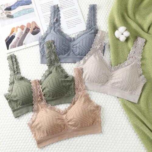 Seamless Lace Wrap Chest Tube Top Anti-glare Beauty Back Sports No Steel Ring Girl Sleep Bra Women Elastic Push Up Bralette