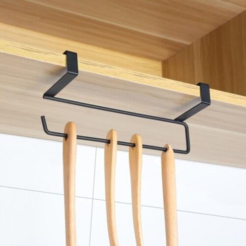 Kitchen Paper Roll Holder Towel Hanger Storage Rack Iron Cupboard Unit Shelf Rag Hanging Holder Shelf Toilet Paper Holders