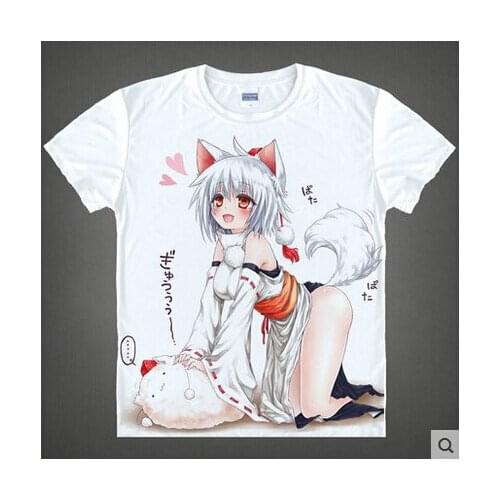 New TouHou Project Cosplay Hakurei Reimu Kirisame Marisa Halloween Daily Summer Round Neck Short Sleeve T-Shirt