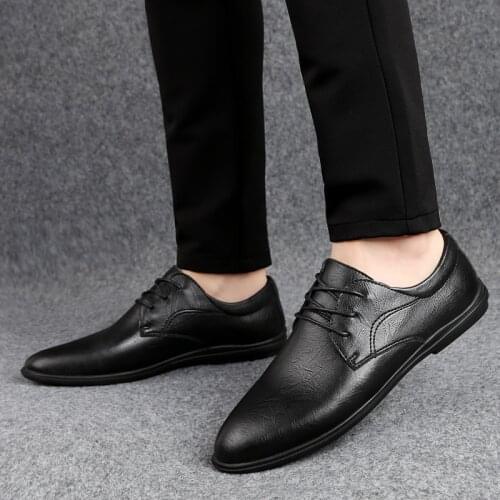 Fashion Mens Shoes breathable Casual oxfords Shoes outdoor breathable Trend Men Platform Shoes Black lace up Sewing Sneakers