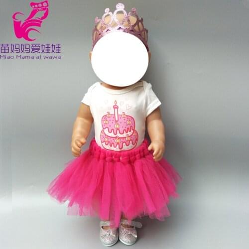 Doll new dress for 43cm baby doll clothes 18"doll lace cake dress baby birthday gift