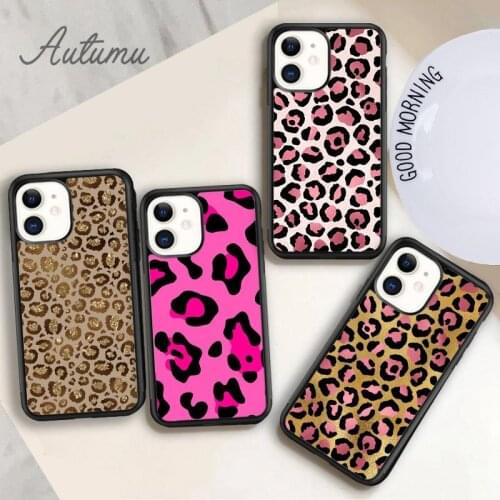 Leopard Phone Case for iPhone 11 12 Pro Max mini X XR XS SE 2020 5 6S 7 8 Plus Samsung Galaxy S8 S9 S10 Cover shell