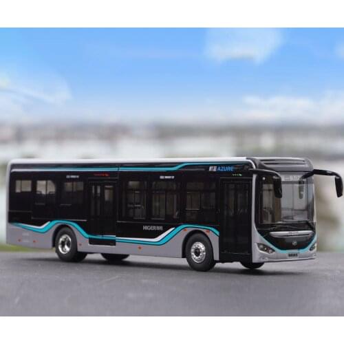 Diecast 1:42 Jinlong Blue Car Model Alloy New Energy Bus Models Collection Souvenir Ornaments Display Gifts Vehicle Toys