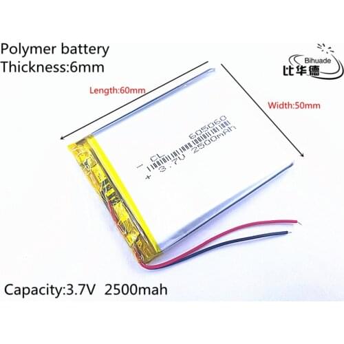 Liter energy battery 1pcs/lot 605060 Accumulator 3.7V 2500mAh Rechargeable Lithium Polymer
