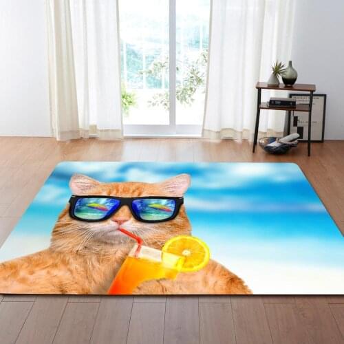 Lovely Cat 3D Printed Carpet Kids Room Play Mats Flannel Memory Foam Area Rugs Carpets for Living Room Christmas Party Decor Rug