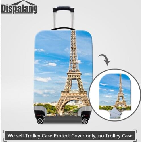 Dispalang Trendy Suitcase Cover Paris Eiffel Tower Print Luggage Protector Elastic Luggage Cover for 18-30 Inch Case Dust Cover