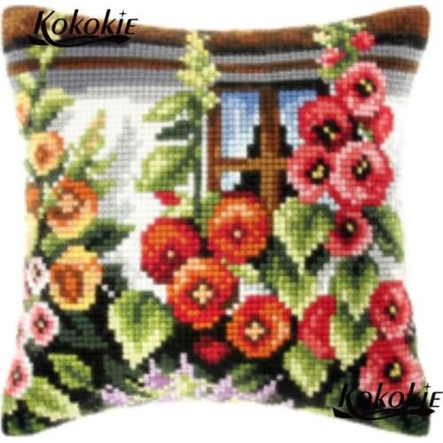 Craft kits for adults decorative pillowcase DIY flowers embriodered mats cross stitch handicraft embroidery yarn needlework kits