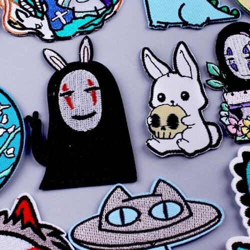 Rabbit Anime Patch Embroidered Patches For Clothing Cute Sticker Patch On Clothes Jacket Applique Iron On Patches For Clothes