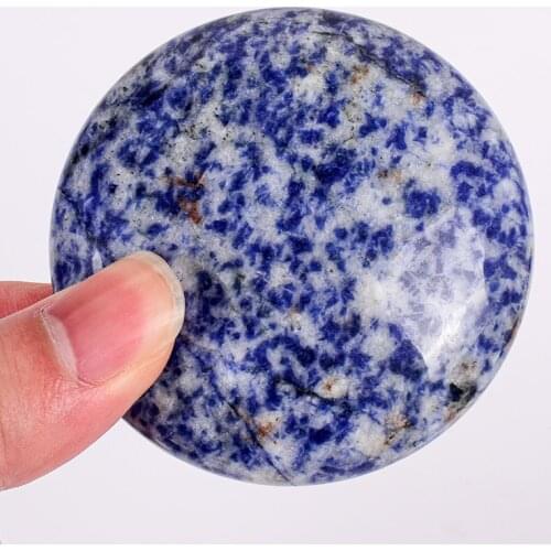 Natural Sodalite Palm Stone 65*20 MM Hand & Back Big Massager Crystal Healing Meditation Home Ornaments Accessories Cobblestone
