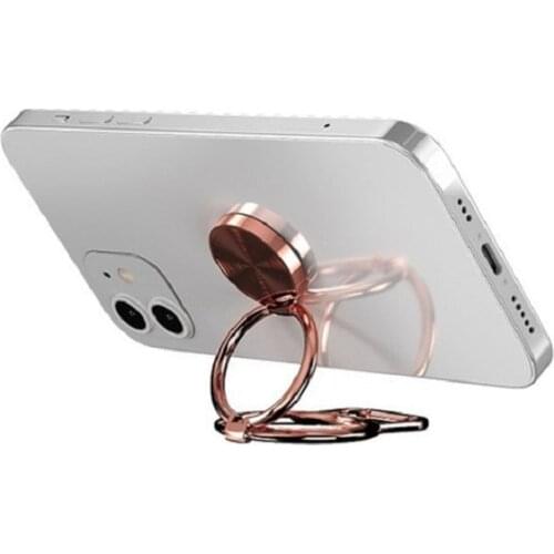 New portable mobile phone holder dual magic ring magnetic metal car holder foldable live flat panel holder