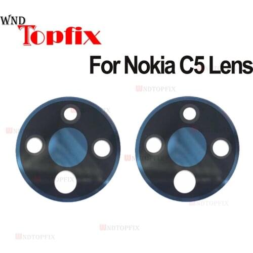 New Back Rear Camera lens glass replacement For Nokia C5 Lens with Sticker top quality For Nokia C5 Back Rear Camera lens
