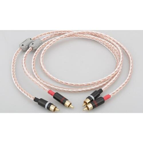 Pair Audiocrast 4TC 4core Twist RCA cable with gold plated RCA connectors RCA interconnect for Audio