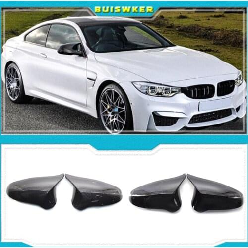 A Pair Carbon Fiber Car Door Rear View Side Mirror Cover Rearview Mirror Cap Replacement For BMW F80 M3 F82 M4 2015-2018