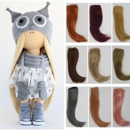 1pieces Extension Doll Wigs 25*100cm Natural Color Curly Doll Hair For BJD Blyth Russian Handmade Clothing Doll Wigs