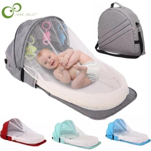 Baby Travel Portable Mobile Crib Newborn Nest Cot Multi-function Folding Bed Child Foldable Chair With Toys Mosquito Net ZXH