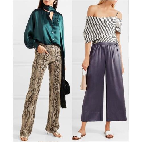 Purplish grey imitation silk acetate satin fabric For Sewing wide leg trousers women professional shirt pendant jumpsuit fabric