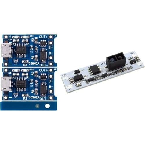RISE-2PCS 5V 1A 18650 Lithium Battery Charging Board & 1X Wardrobe Short Distance Scan Sensor Hand Sensor Switch Module