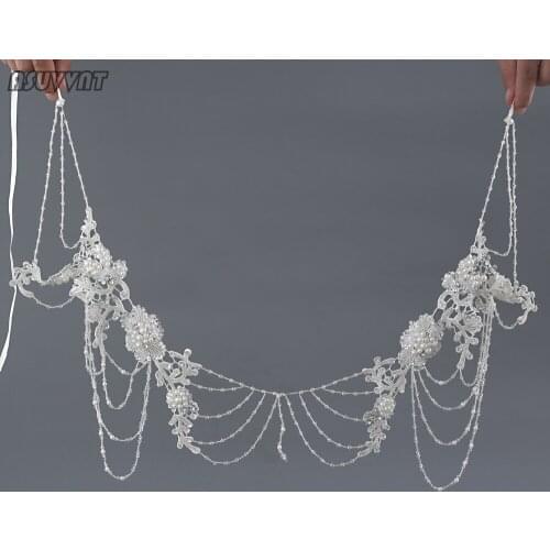 Luxury Bridal Shawl Handmade Crystal Pearl Shawl Shoulder Chain Comfortable Wedding Flower Dress Accessories For Party Banquet