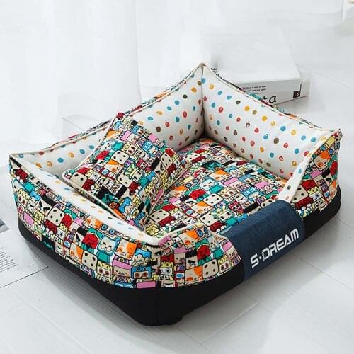 Dog Bed For Large Medium Small Dogs Detachable Washable Kennel Waterproof Bottom Soft Cat Sofa Pet Sleeping House Dog Supplies